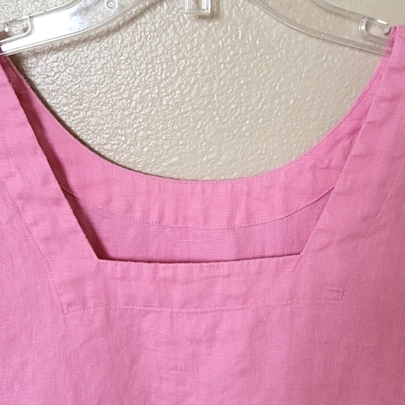 Madewell Womens Pink Oversized Boxy 100% Linen Square Back Crew Neck Top - Picture 4 of 7